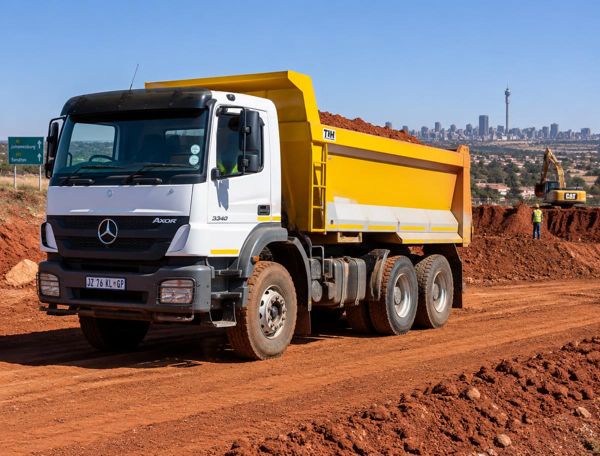 Tipper truck on site in Gauteng